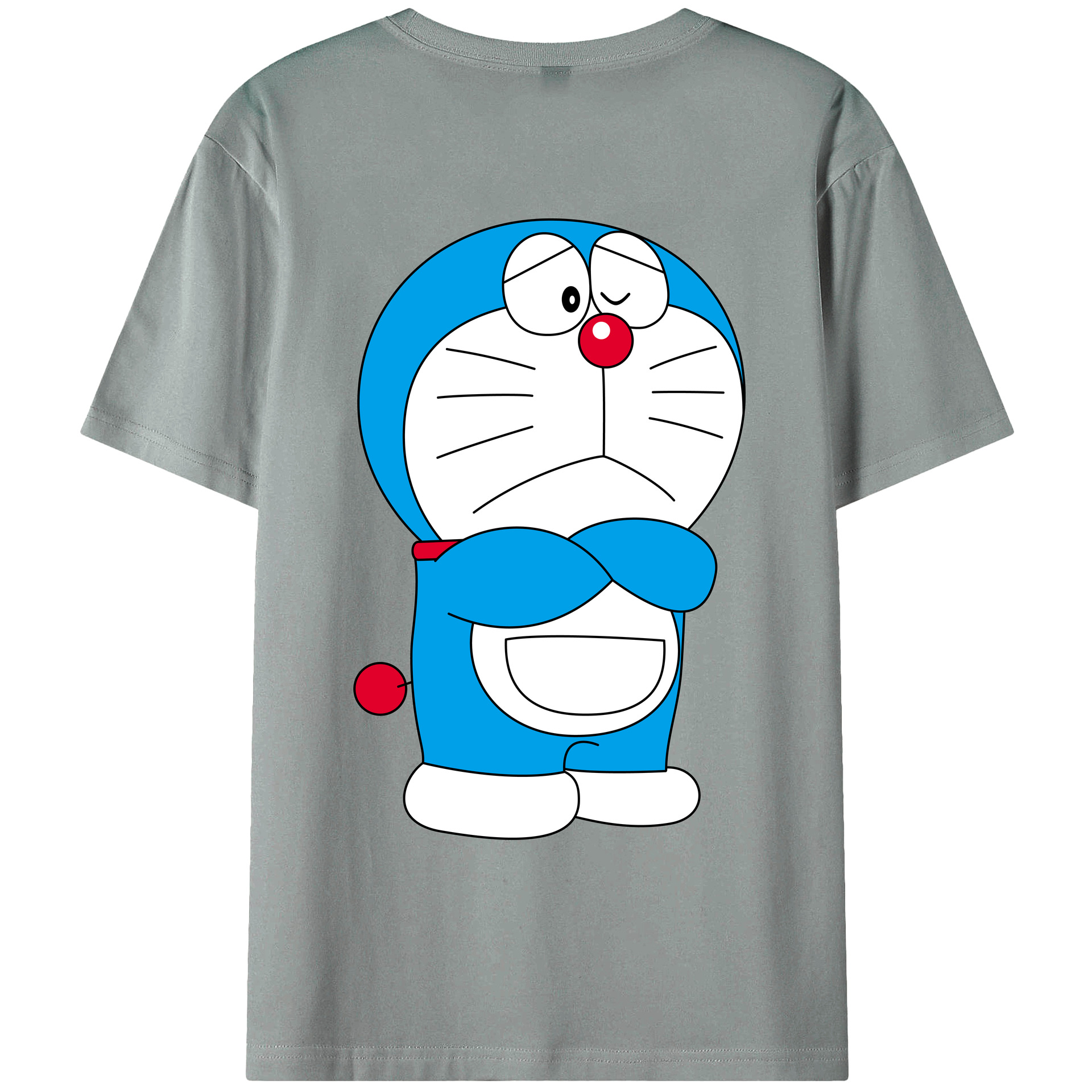 （画像用） ドラえもん Doraemon 綿100％ メンズ半袖Tシャツ（バックプリント） 通気性